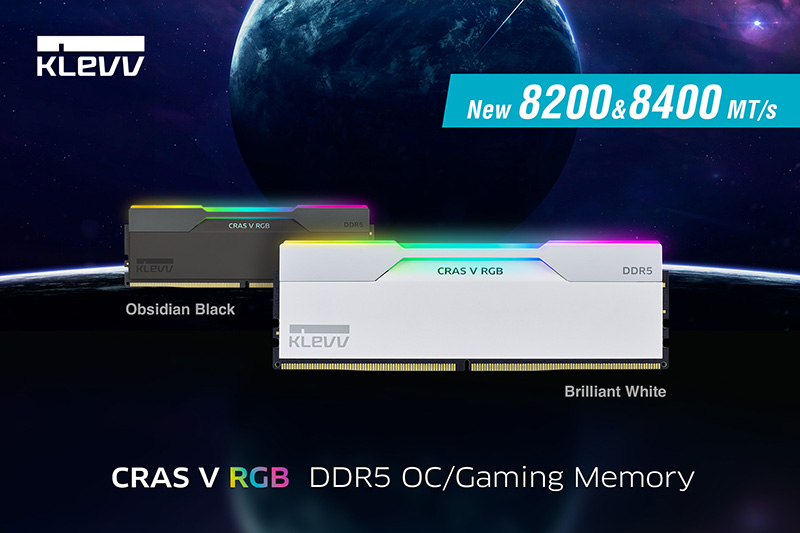 KLEVV, CRAS V RGB DDR5-8400 올 뉴 브릴리언트 화이트 에디션 키트 출시