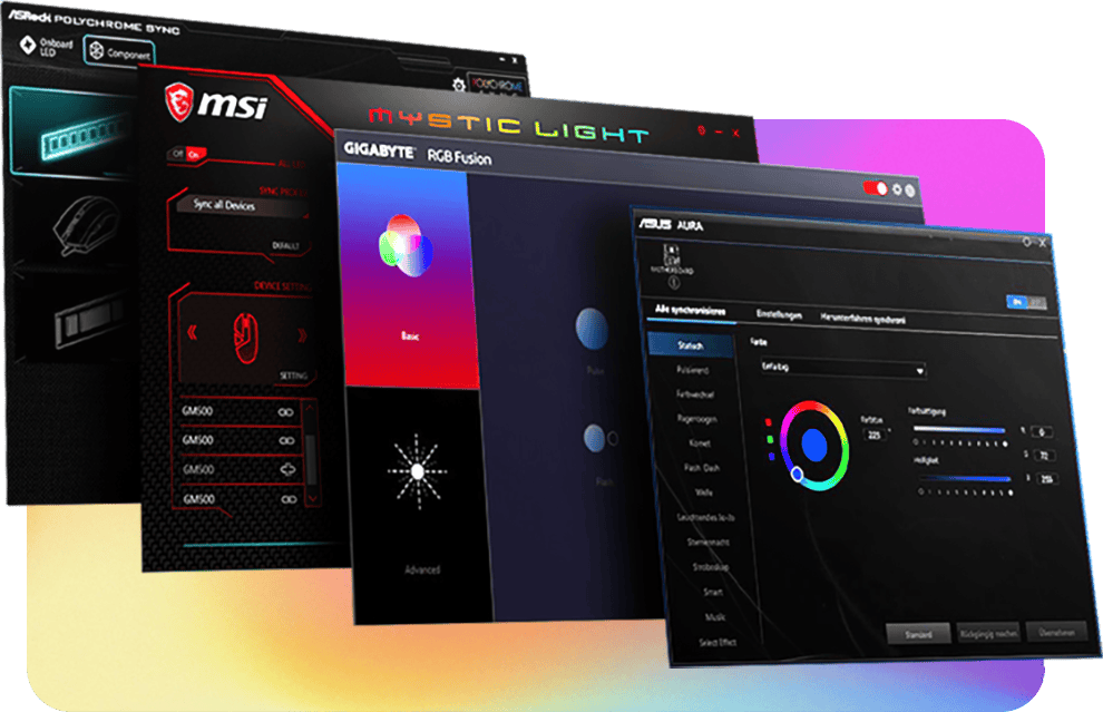 Mainstream RGB Software Support Customizable LED Light Flow